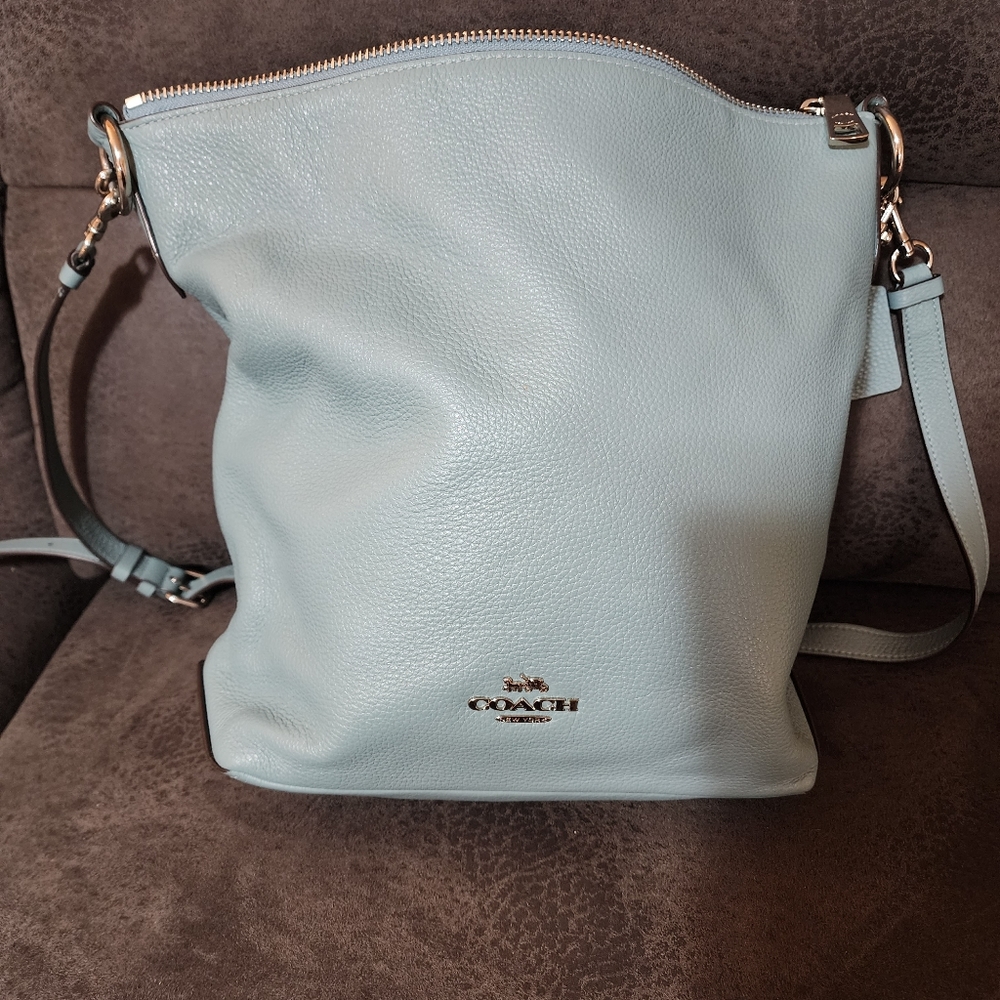 Blue Coach Purse With Matching Wallet
